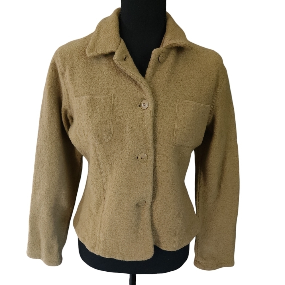 Bridgetown Collection Brown 100% Wool Button Front Shacket sz M